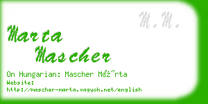 marta mascher business card